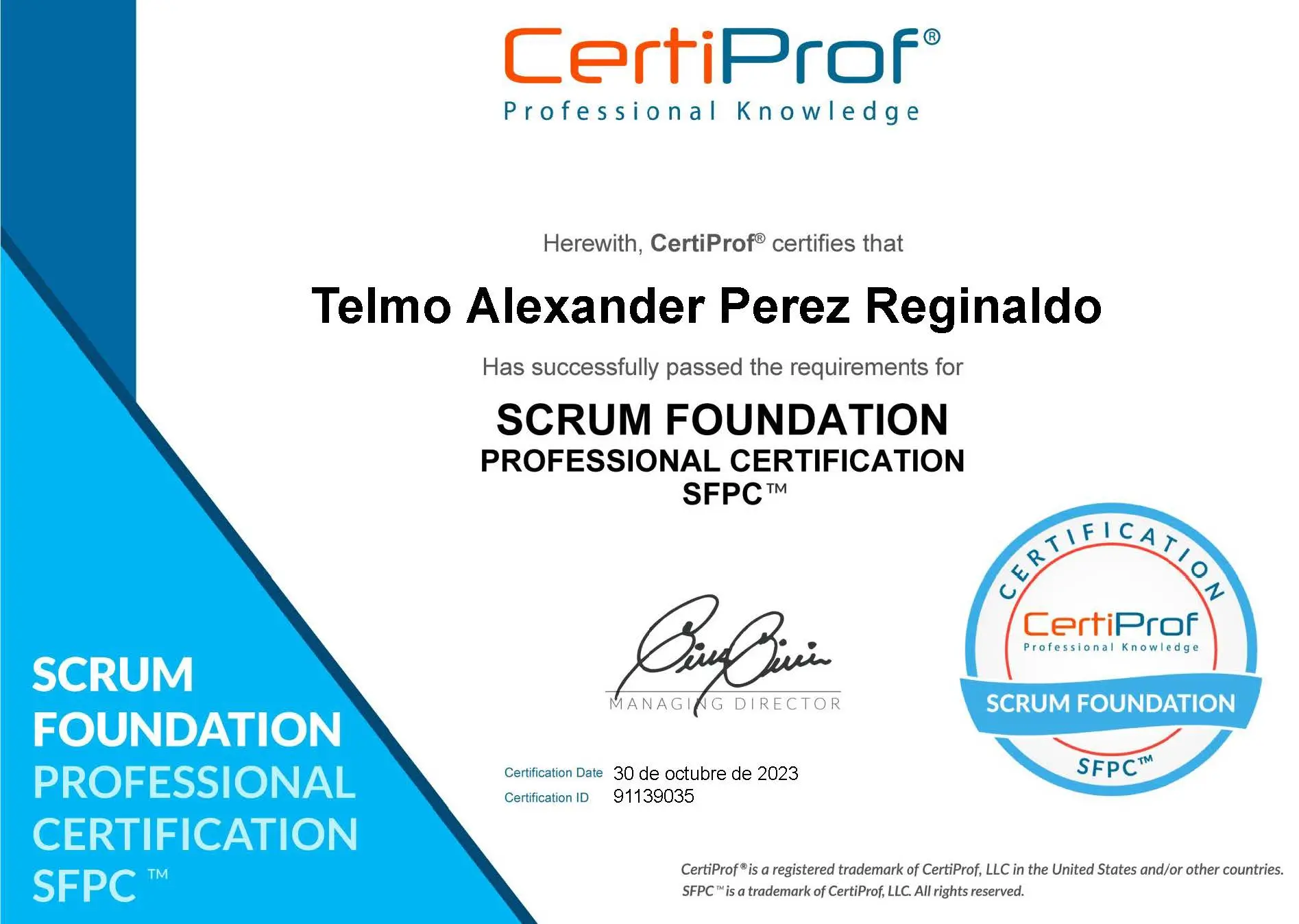 certificado de scrum master