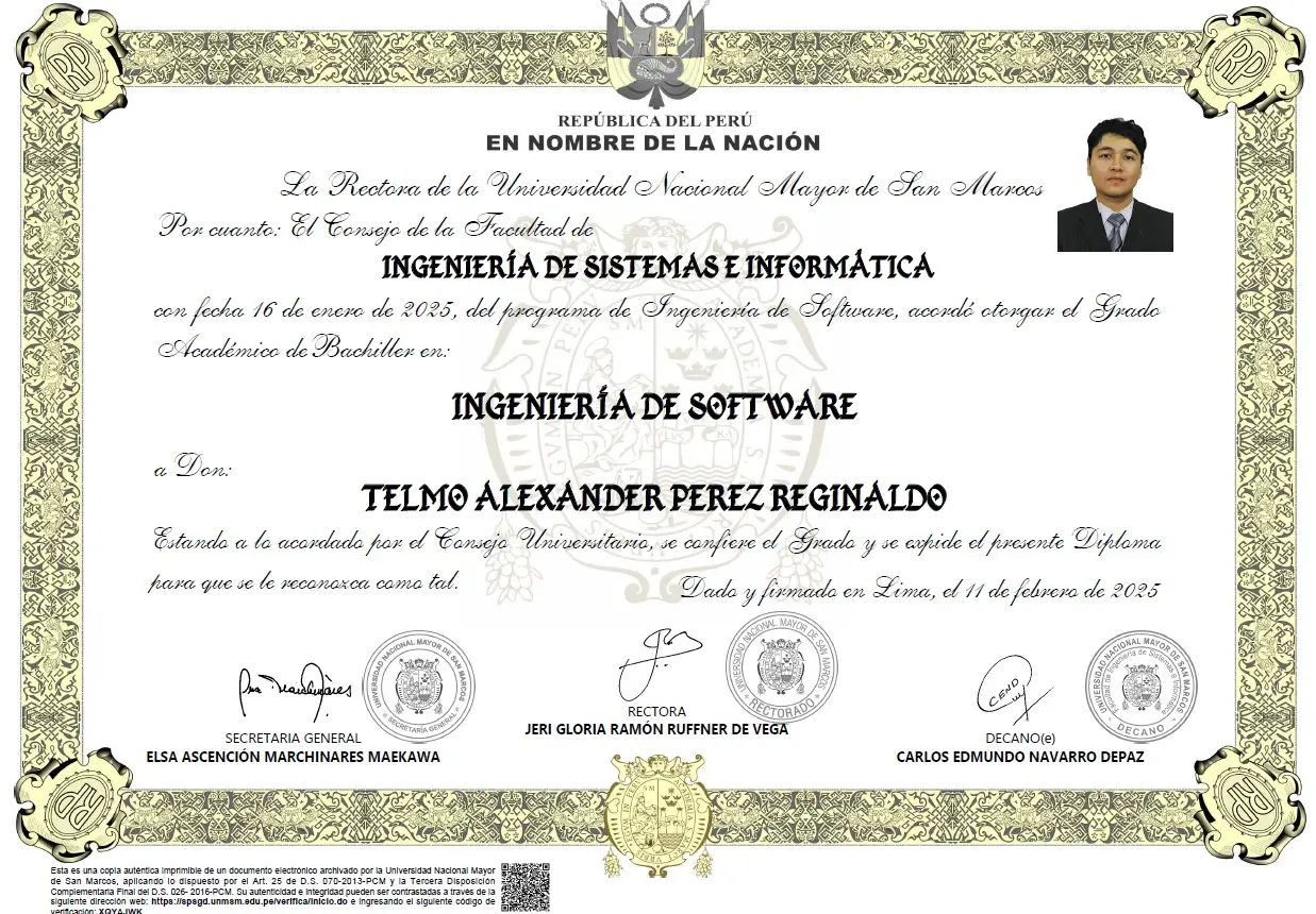 bachiller en ingeniería de software